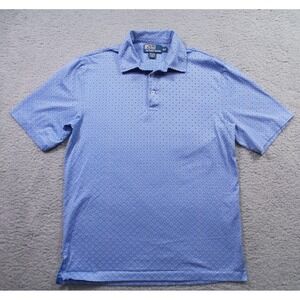 Polo Ralph Lauren Shirt Mens Size Small Blue Geometric Short Sleeve Pima Cotton
